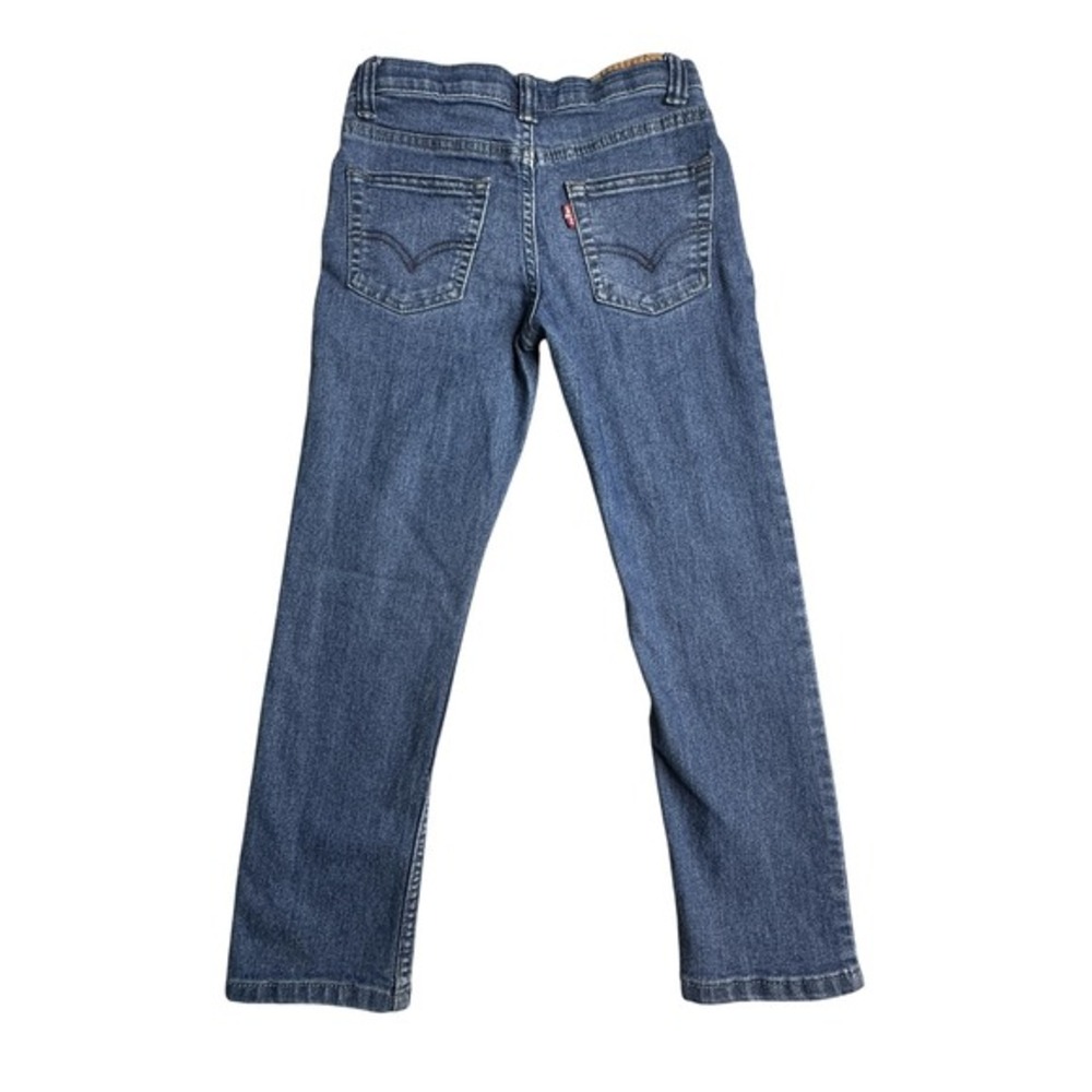 Levis Straight Jeans Boys 7 Blue Medium Wash‎ Adjustable Waist Stretch Denim